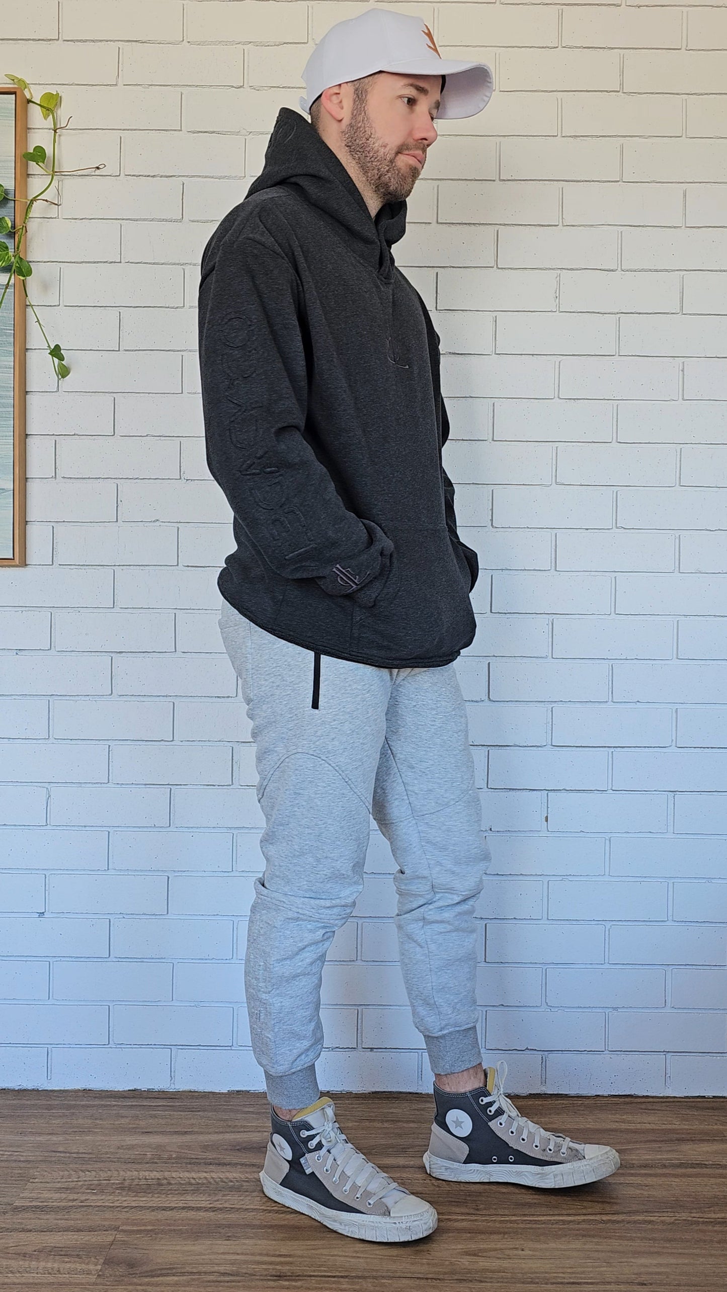 dark grey hoodie